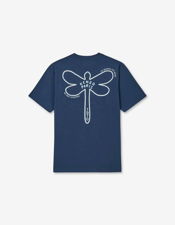 Kenzo Dragonfly Blue Embroidered T-Shirt MIDNIGHTBLUE