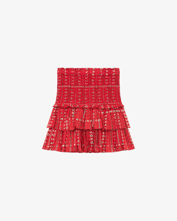 NAOMI SKIRT printed smocked cotton voile skirt