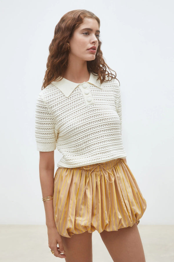 Praka - Fancy knit polo sweater