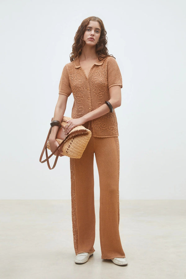 Ginger - Openwork knit blouse