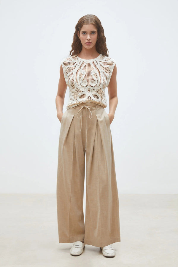 Jeff - Wide-leg darted pants