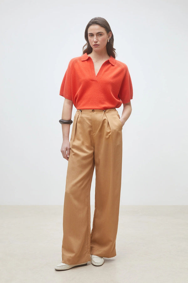 Privaro - Plain geranium polo jumper