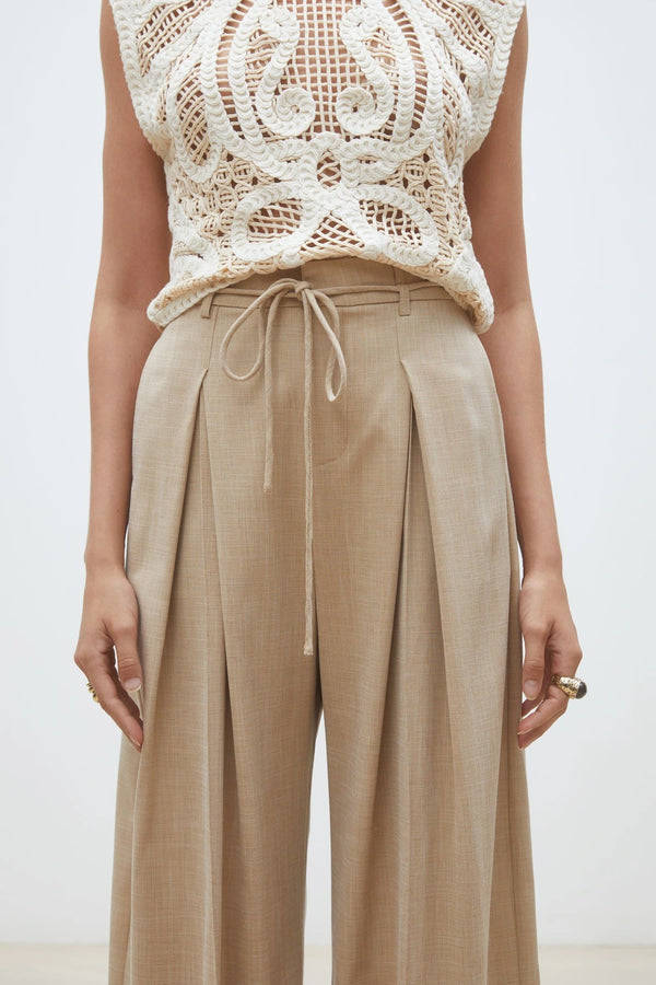 Jeff - Wide-leg darted pants
