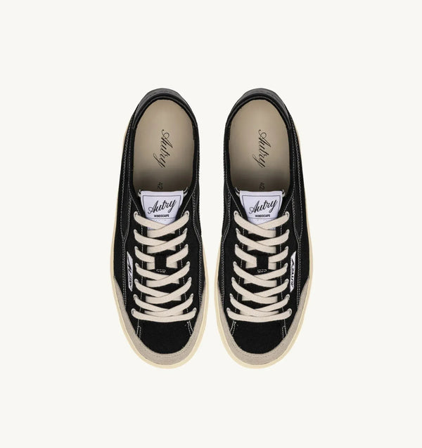WINDSCAPE LOW MAN CU01 CANVAS/SUEDE/LEATHER BLACK
