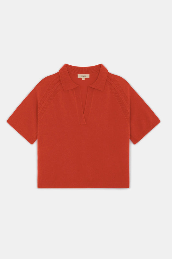 Privaro - Plain geranium polo jumper