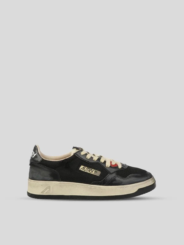 SUP VINT LOW MAN KH01 MESH/LEATHER BLACK/BLACK