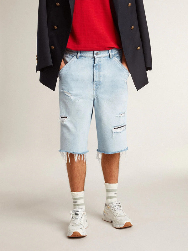 GOLDEN GOOSE SHORTS P001850 CLOUD BLUE