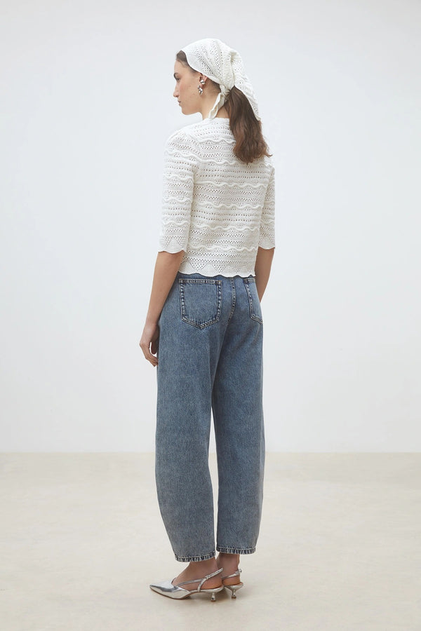 Ganach Fancy openwork knit cardigan
