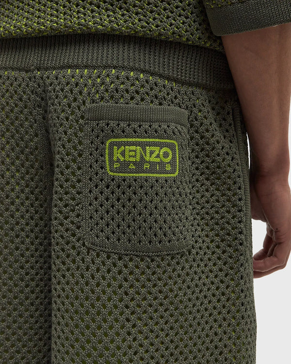 Kenzo Green Embroidered Knitted Shorts