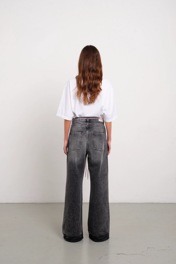 ICON DENIM - Debby - Women's Wide Leg Jeans Dark Gray Wash