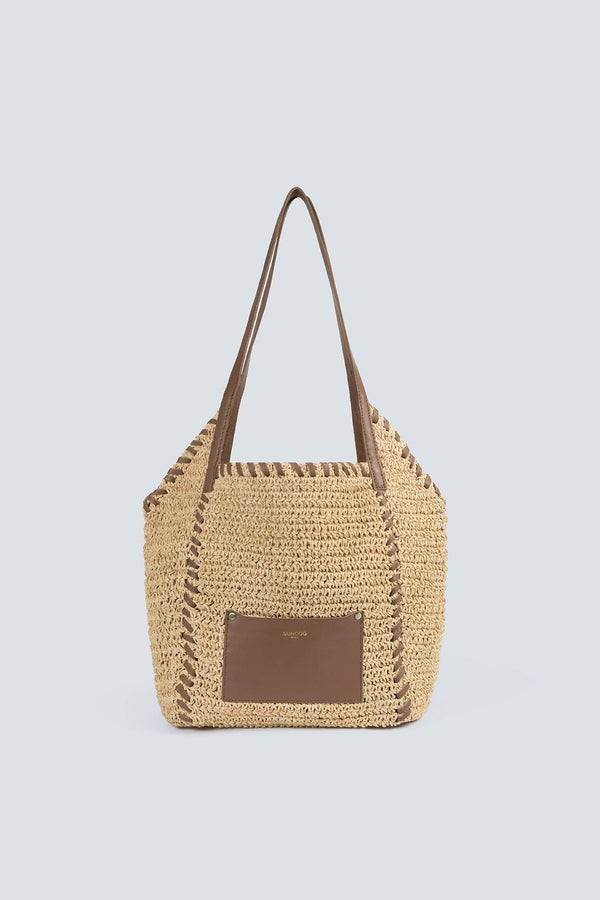 Amesi - Camel raffia bag