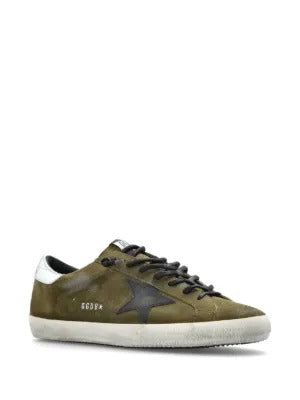 GOLDEN GOOSE - SUPER-STAR STAR-PATCH SNEAKERS OLIVE GREEN