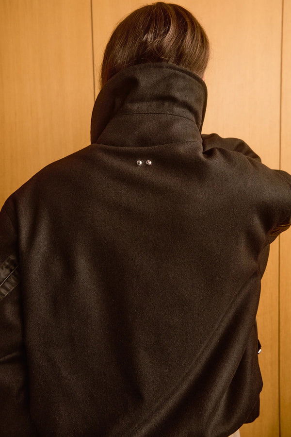 Wool and Nylon Bomber Jacket