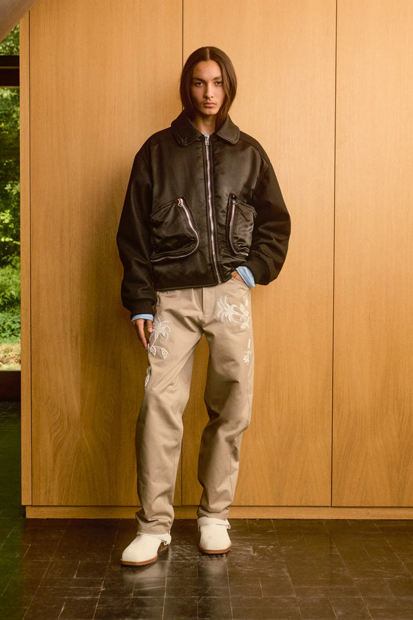 Wool and Nylon Bomber Jacket