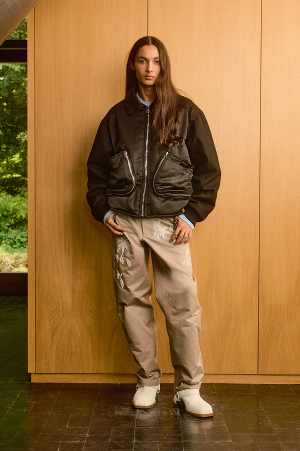 Wool and Nylon Bomber Jacket