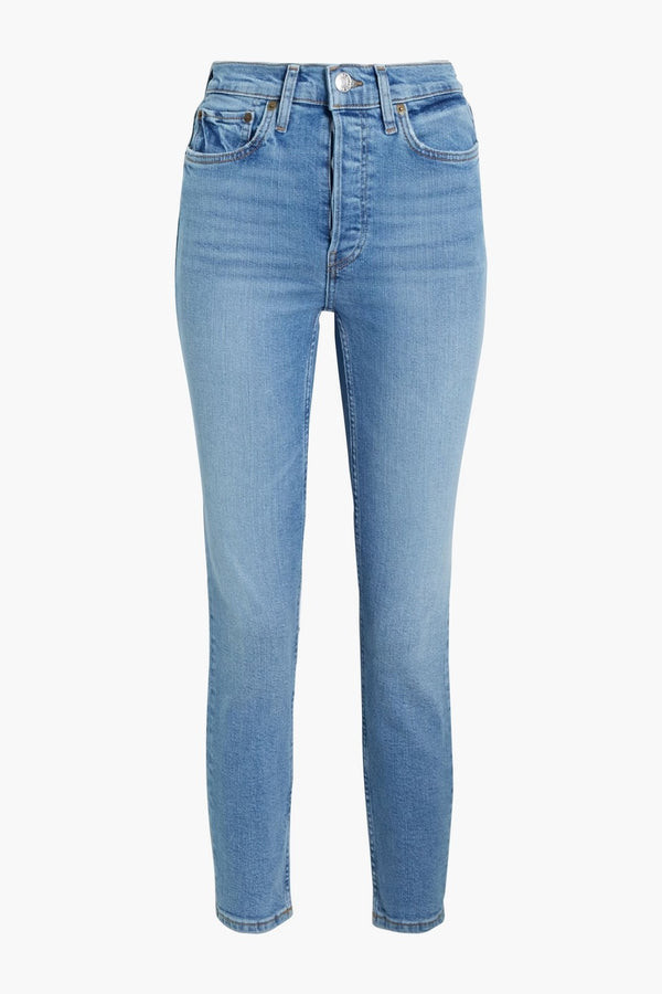 90S HIGH RISE ANKLE CROP JEANS