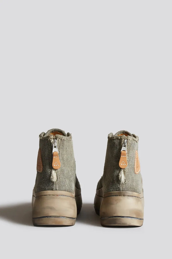 R13 - KURT HIGH TOP SNEAKER - WASHED OLIVE